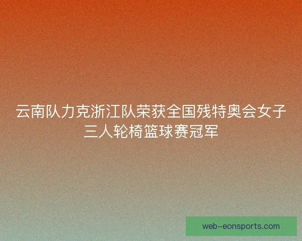 云南队力克浙江队荣获全国残特奥会女子三人轮椅篮球赛冠军